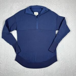 Offline by Aerie Ribbed 1/4 Zip Pullover Sweater Blue Long Sleeve Women's XS